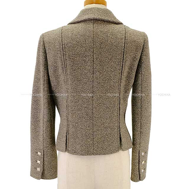 [Pre-loved] CHANEL Tailored jacket Ladies Coco mark Studs button Beige Wool 38 P22217[USED SA][Authentic]