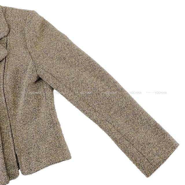 [Pre-loved] CHANEL Tailored jacket Ladies Coco mark Studs button Beige Wool 38 P22217[USED SA][Authentic]