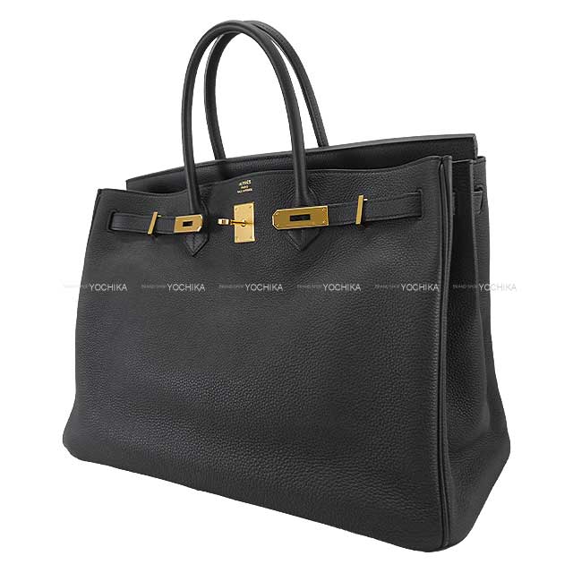 [Pre-loved] HERMES Handbag Birkin40 Noir (Black) Veau Togo Gold HW Stamp D[USED A][Authentic]