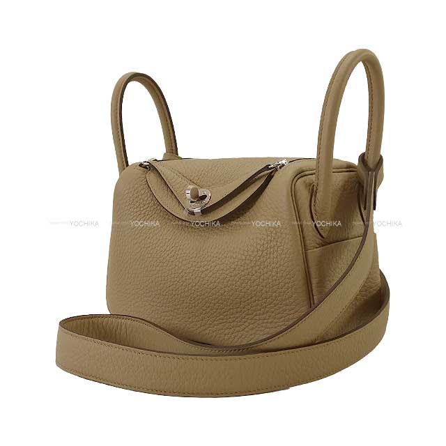 HERMES Shoulder bag Lindy mini 20 Beige Marfa Epsom Souple Silver HW Stamp W[BRAND NEW][Authentic]