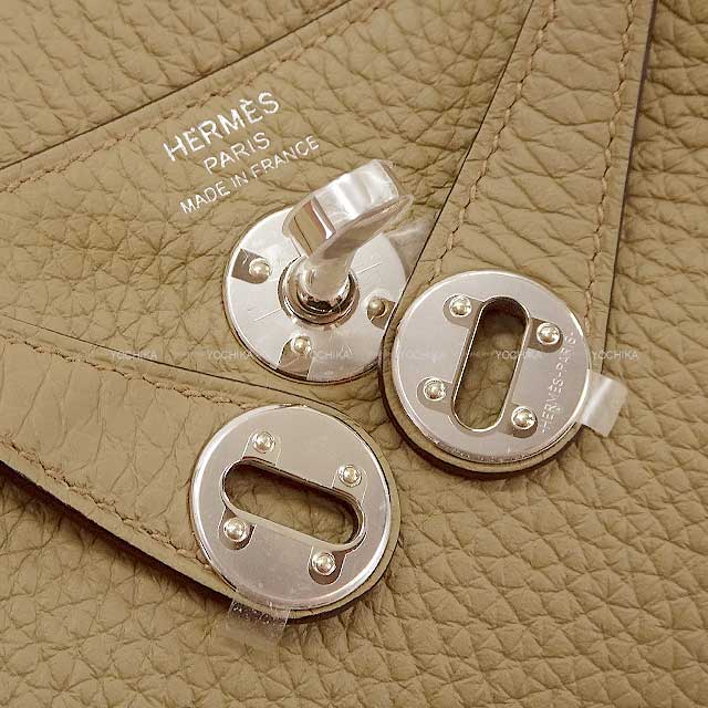 HERMES Shoulder bag Lindy mini 20 Beige Marfa Taurillon Clemence Silver HW Stamp W[BRAND NEW][Authentic]