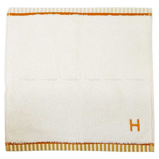 2024 New HERMES towel Hand Carre vis Versa Narkle/Tan Cotton100%[BRAND NEW][Authentic]