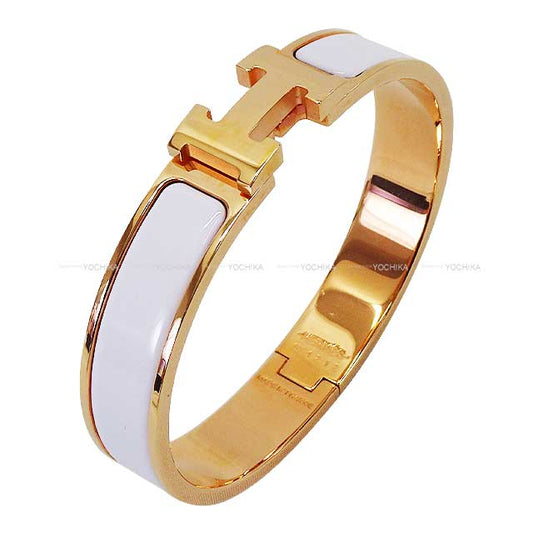 [Pre-loved] HERMES bracelet Bangle Clic H PM #ST Blanc (White) Rose gold plated Rose Gold HW[LIKE NEW][Authentic]