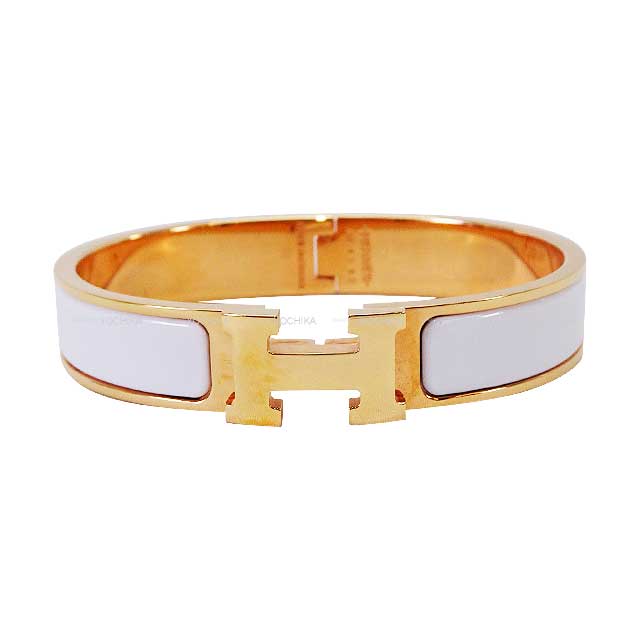 [Pre-loved] HERMES bracelet Bangle Clic H PM #ST Blanc (White) Rose gold plated Rose Gold HW[LIKE NEW][Authentic]