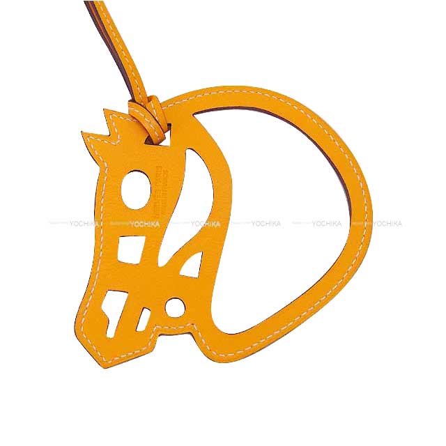 HERMES bag charm Paddock Cheval Jaune d'Or Veau Swift[EXCELLENT][Authentic]