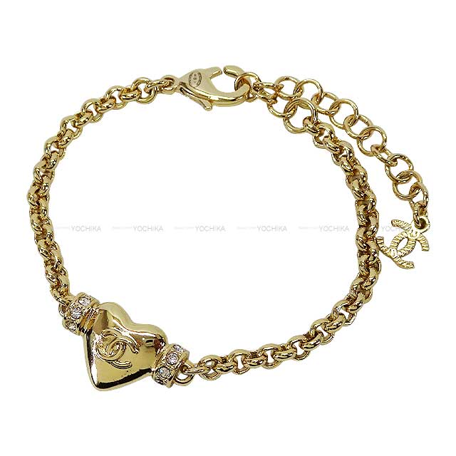 [Pre-loved] CHANEL bracelet COCO Mark Heart Champagne Gold HW ABD086[LIKE NEW][Authentic]