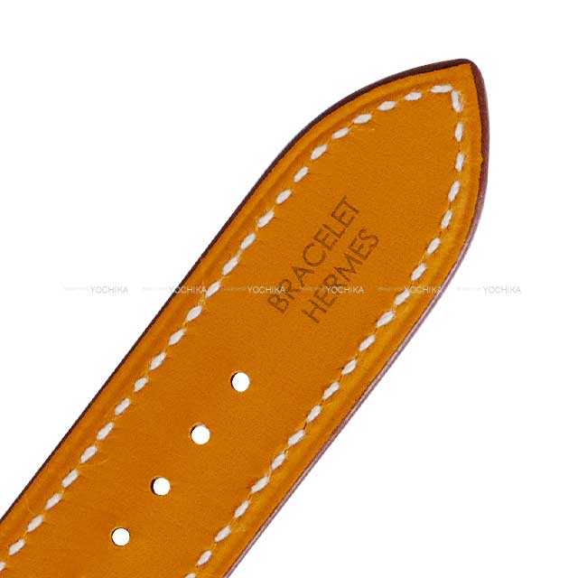 HERMES Watches H Watch Large GM 34ｍｍ HH1.801 White Clockface Fauve Volynka Russia Leather Gold HW Stamp W[EXCELLENT][Authentic]