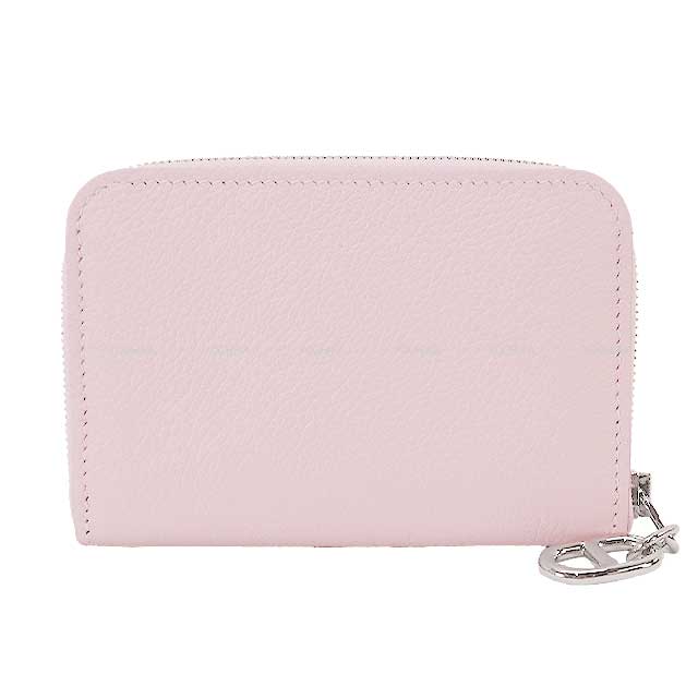 HERMES card holder Zip en go Compact Chaine D'ancre Mauve Pale Evercolor Silver HW Stamp B[EXCELLENT][Authentic]