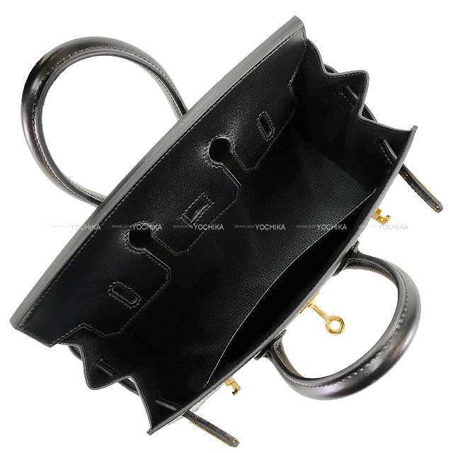 HERMES Handbag Birkin25 Sellier Sellier Noir (Black) Box Calf Gold HW Stamp W[EXCELLENT][Authentic]