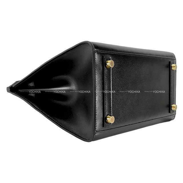 HERMES Handbag Birkin25 Sellier Sellier Noir (Black) Box Calf Gold HW Stamp W[EXCELLENT][Authentic]