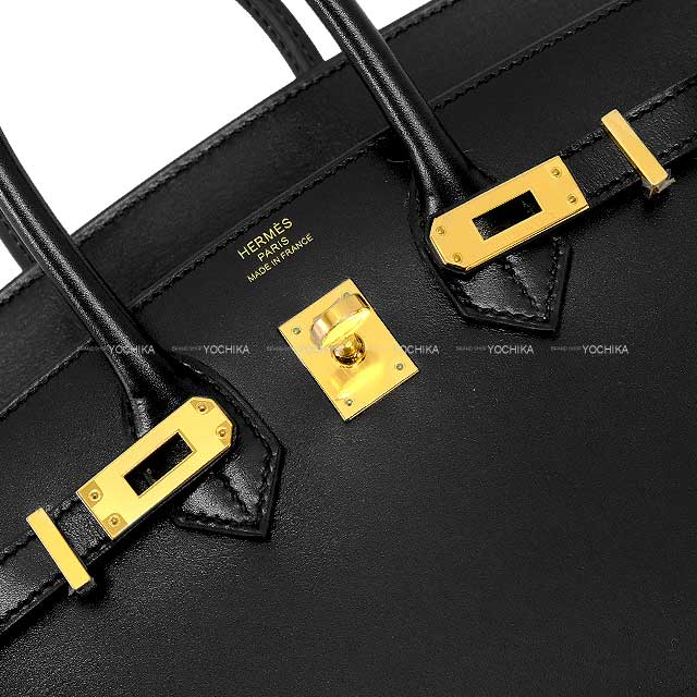 HERMES Handbag Birkin25 Sellier Sellier Noir (Black) Box Calf Gold HW Stamp W[EXCELLENT][Authentic]