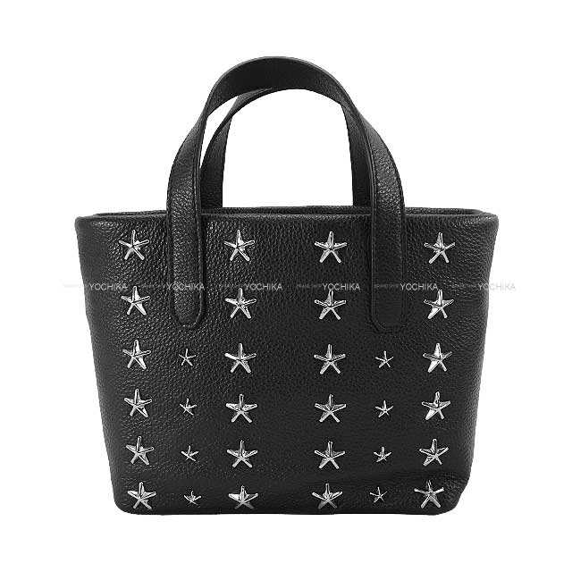 JIMMY CHOO Shoulder bag MINI PIMLICO/U Star studs mini tote Noir (Black) Grainy leather/Star trim Silver HW[BRAND NEW][Authentic]