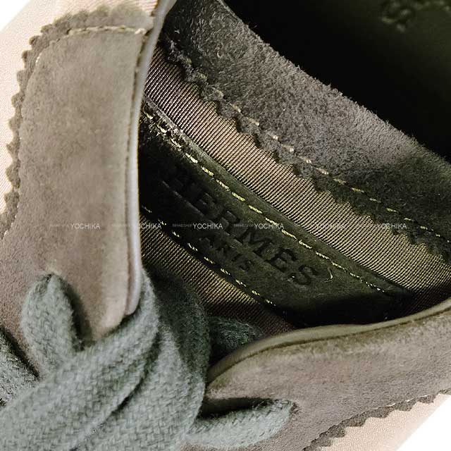 HERMES sneakers Baunsing #37 Vert Toundra Technical jersey/Cherve velour[EXCELLENT][Authentic]