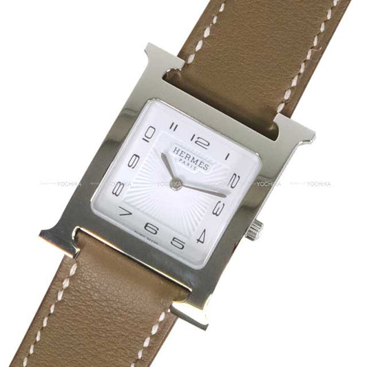 HERMES Watches H Watch MM 30mm HH1.510e  Simple Tours Etoupe Veau Swift Silver HW Stamp W[BRAND NEW][Authentic]