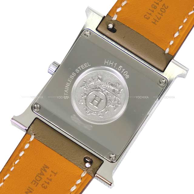 HERMES Watches H Watch MM 30mm HH1.510e  Simple Tours Etoupe Veau Swift Silver HW Stamp W[BRAND NEW][Authentic]