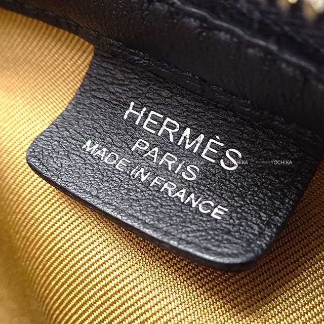 [Pre-loved] 2024SS HERMES Shoulder bag Sursoie To Go pouch Carre an Buckle Blue Marine/Craie/Noir (Black) Veau Swift/Silk100% Silver HW Stamp B[LIKE NEW][Authentic]