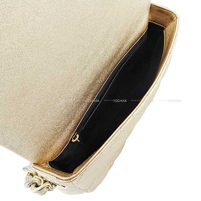 CHANEL Shoulder bag Matelasse23 Flap Chain COCO Gold Metallic Lamb skin Antique Champagne Gold HW AS4599[EXCELLENT][Authentic]