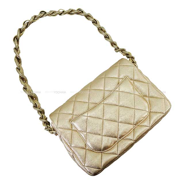 CHANEL Shoulder bag Matelasse23 Flap Chain COCO Gold Metallic Lamb skin Antique Champagne Gold HW AS4599[EXCELLENT][Authentic]