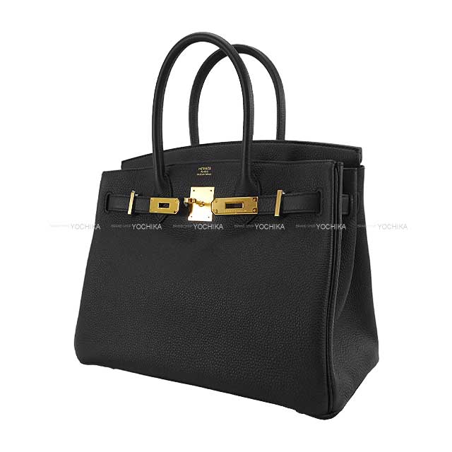 HERMES Handbag Birkin30 Noir (Black) Veau Togo Gold HW Stamp Y[EXCELLENT][Authentic]