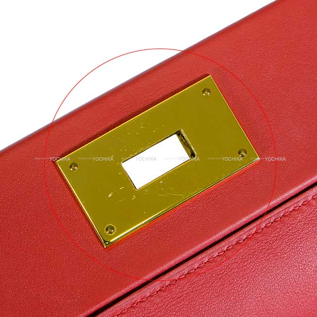 [Pre-loved] HERMES Shoulder bag Sac 24/24 29 Rouge Piment Veau Togo/Veau Swift Gold HW Stamp Y[LIKE NEW][Authentic]