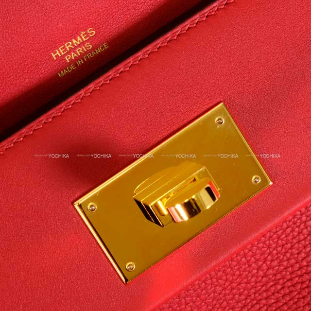 [Pre-loved] HERMES Shoulder bag Sac 24/24 29 Rouge Piment Veau Togo/Veau Swift Gold HW Stamp Y[LIKE NEW][Authentic]