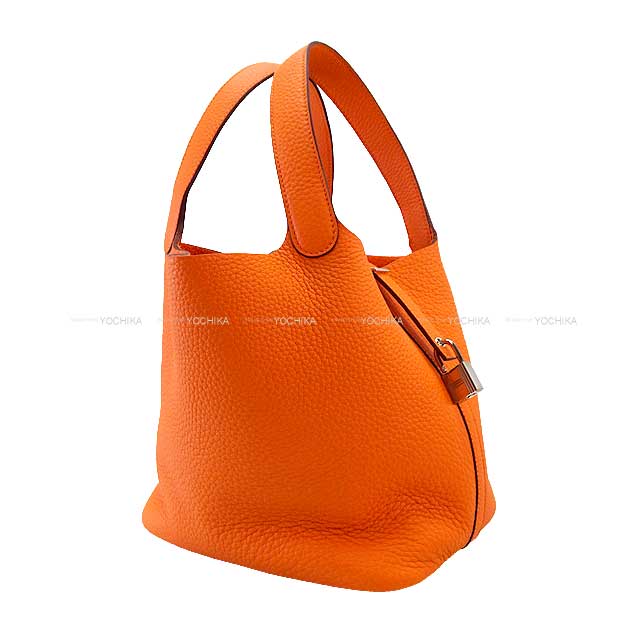 HERMES Handbag Picotin Lock 22 MM Orange Taurillon Clemence Silver HW Stamp W[BRAND NEW][Authentic]