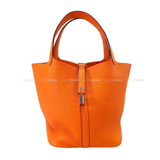 HERMES Handbag Picotin Lock 22 MM Orange Taurillon Clemence Silver HW Stamp W[BRAND NEW][Authentic]