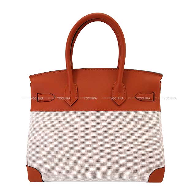 HERMES Handbag Birkin30 Verso Cuivre/Mauve Pale Toile H/Veau Swift Silver HW Stamp W[BRAND NEW][Authentic]