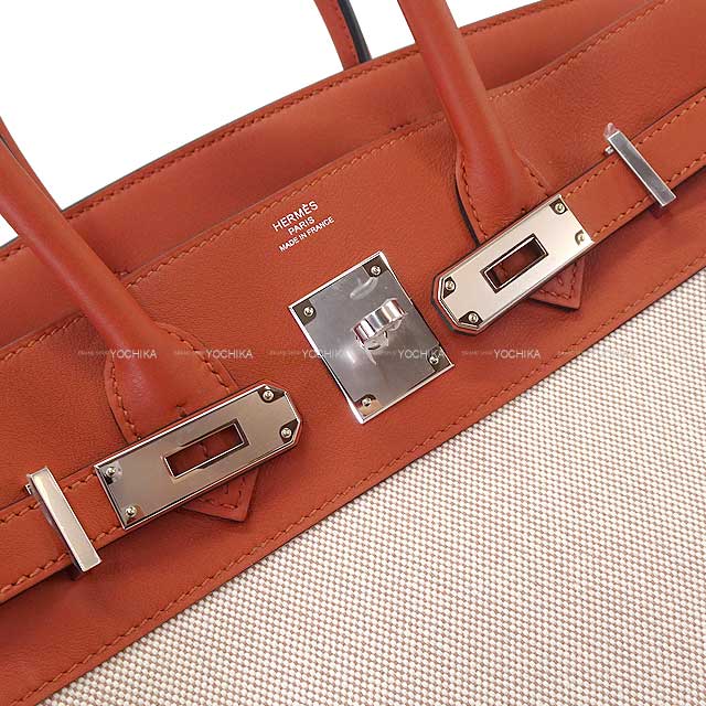 HERMES Handbag Birkin30 Verso Cuivre/Mauve Pale Toile H/Veau Swift Silver HW Stamp W[BRAND NEW][Authentic]