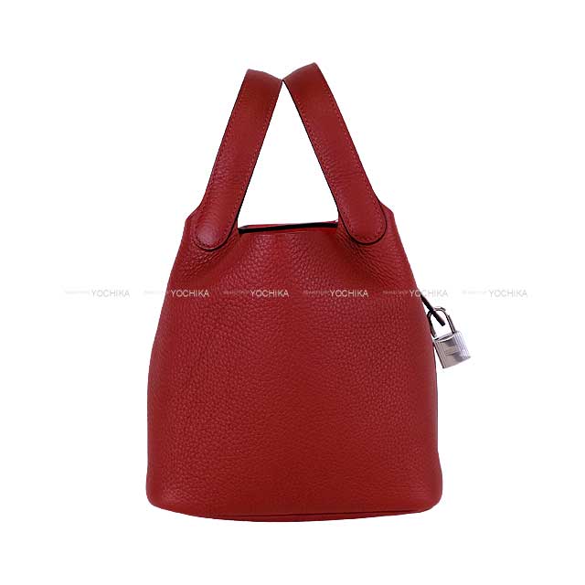 HERMES Handbag Picotin Lock 18 PM Eclat Rouge H/Orange Field Taurillon Clemence Silver HW Stamp W[BRAND NEW][Authentic]