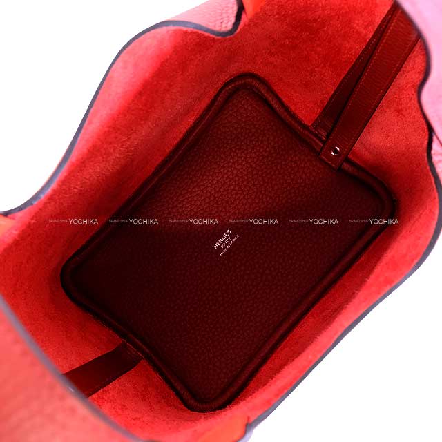 HERMES Handbag Picotin Lock 18 PM Eclat Rouge H/Orange Field Taurillon Clemence Silver HW Stamp W[BRAND NEW][Authentic]