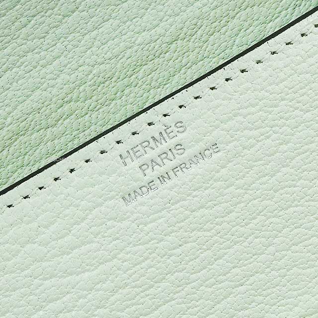 HERMES Bi-fold wallet Roulis Slim Vert Fizz Chevre Myzore Silver HW Stamp B[EXCELLENT][Authentic]