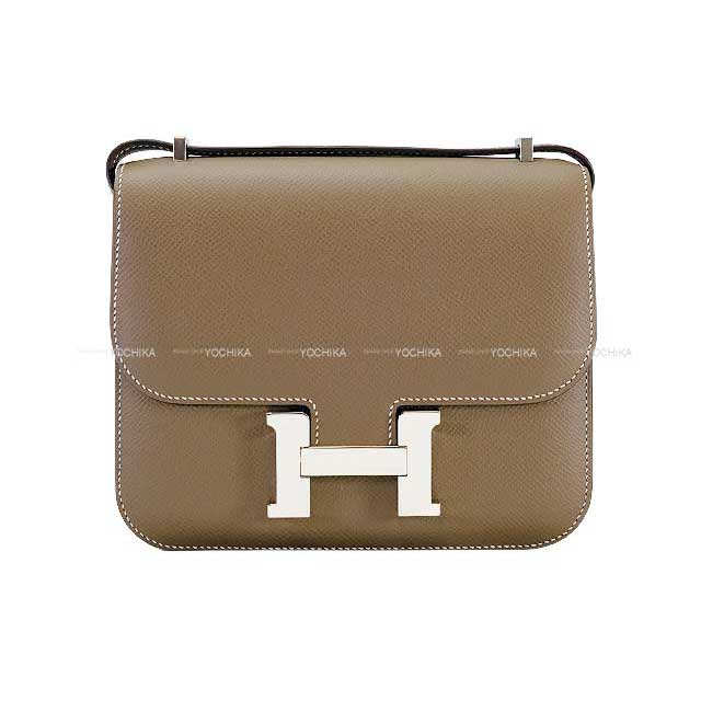 HERMES Shoulder bag Constance 3 18 Etoupe Veau Epsom Silver HW Stamp C[EXCELLENT][Authentic]