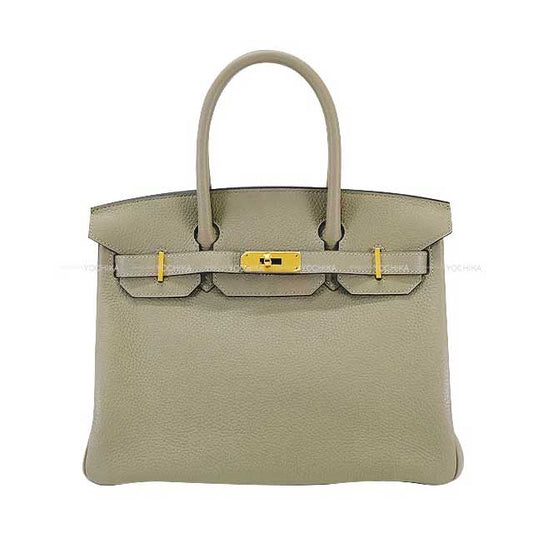 HERMES Handbag Birkin30 Sauge Epsom Souple Gold HW Stamp X[EXCELLENT][Authentic]