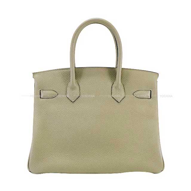 HERMES Handbag Birkin30 Sauge Taurillon Clemence Gold HW Stamp X[EXCELLENT][Authentic]