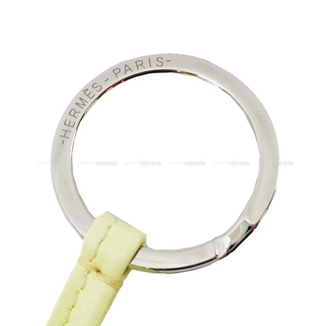 HERMES key ring Carmen Jaune Milton Agneau Milo Silver HW Stamp W[BRAND NEW][Authentic]