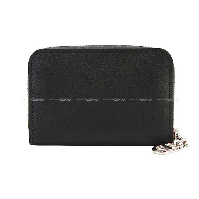 HERMES card holder Zip en go Chaine D'ancre  Plomb Ever Grain Silver HW Stamp B[BRAND NEW][Authentic]