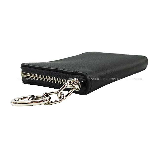 HERMES card holder Zip en go Chaine D'ancre  Plomb Ever Grain Silver HW Stamp B[BRAND NEW][Authentic]