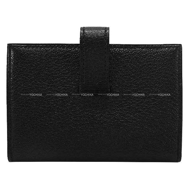 HERMES Bi-fold wallet Bearn Mini Card holder With Coin purse Noir (Black) Chevre Mysore Silver HW Stamp D[EXCELLENT][Authentic]