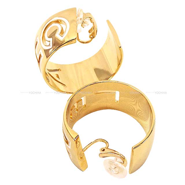 2024AW CHANEL earrings Big Hoop Clip-on Logo Gold/Blanc (White) Metal Resin Gold HW ABD654[EXCELLENT][Authentic]