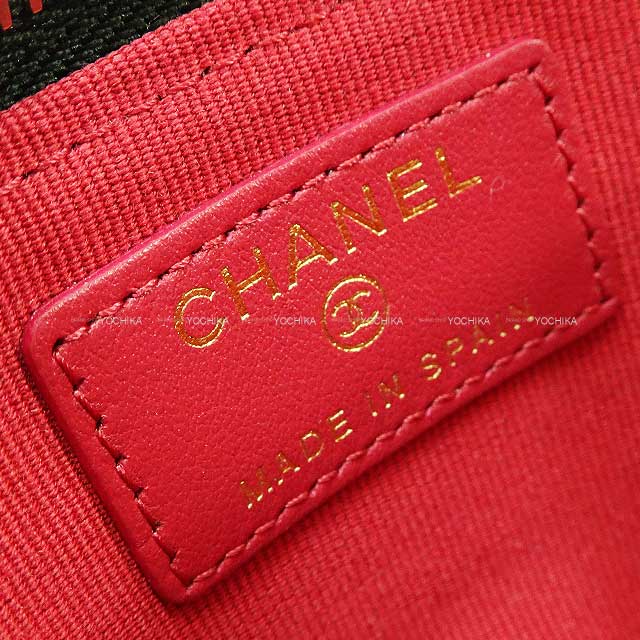 2023AW CHANEL change purse CHANEL19 Zip Fastener Chain Coco mark Black/Cherry red Lambskin Gold HW AP2086[BRAND NEW][Authentic]