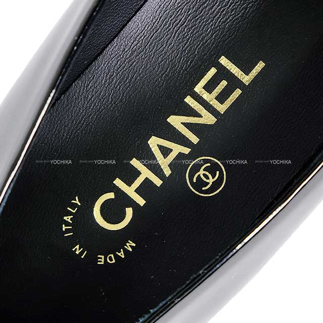 2025 Cruise NEW CHANEL Flat shoes Heart COCO Mark #38 Noir (Black) Patent Enamel Leather Champagne Gold HW G46161[BRAND NEW][Authentic]