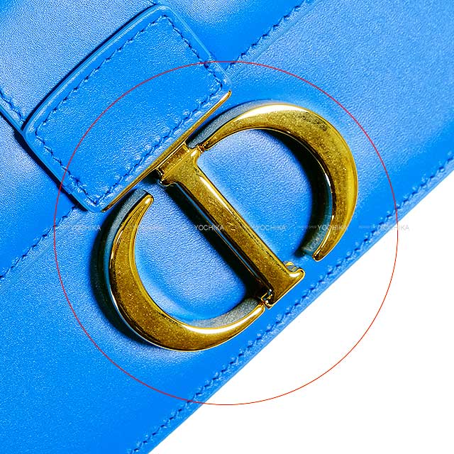 Dior Shoulder bag 30 Montaigne  Micro Blue Box Calf Gold HW S2110UMOS[EXCELLENT][Authentic]