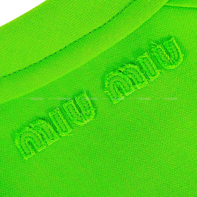 MIUMIU Ladies Jacket Double Breasted Natte Cropped Lightgreen Wool 40 MH1959[BRAND NEW][Authentic]