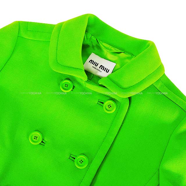 Miu Miu Ladies Jacket Double Breasted Natte Cropped Lightgreen Wool MH1959[BRAND NEW][Authentic]