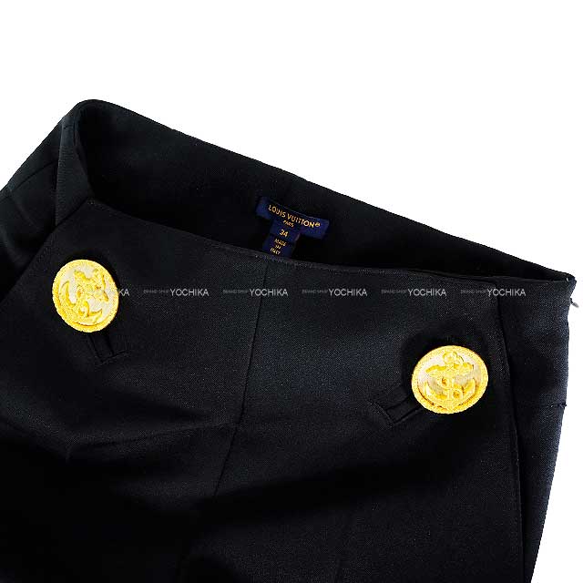 2023SS LOUIS VUITTON Pants Ladies dressy anchor button Noir (Black) Polyester 34 1ABEA0[EXCELLENT][Authentic]