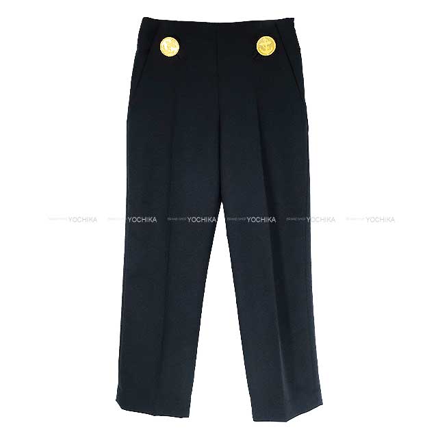 2023SS LOUIS VUITTON Pants Ladies dressy anchor button Noir (Black) Polyester 34 1ABEA0[EXCELLENT][Authentic]