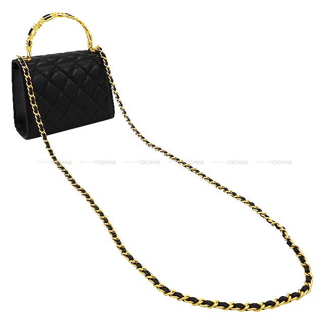 CHANEL Shoulder bag Matelasse Top Handle Chain Coco mark    Noir (Black) Lambskin Antique Gold HW AP2945[EXCELLENT][Authentic]