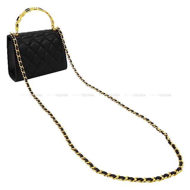 CHANEL Shoulder bag Matelasse Top Handle Chain Coco mark Noir (Black) Lambskin Antique Gold HW AP2945[EXCELLENT][Authentic]