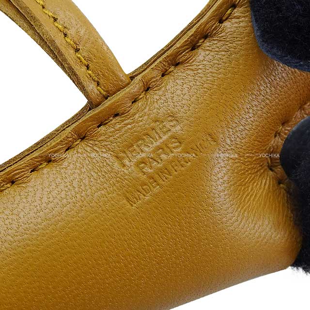 HERMES bag charm Buddy Dog Noir (Black)/Kraft Agneau Milo/ Stamp K[BRAND NEW][Authentic]